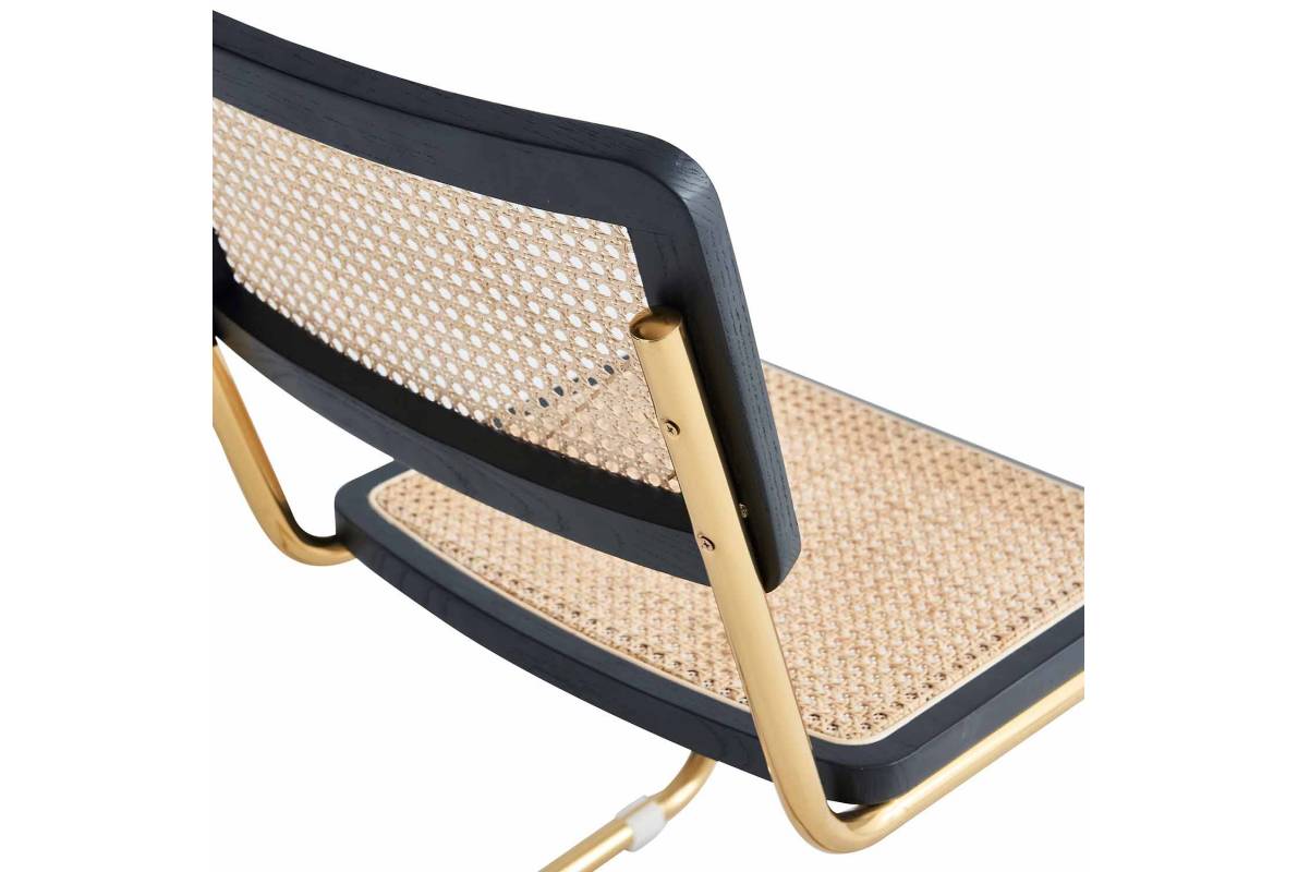 CADEIRA ZULMA NATURAL GOLD  BLACK WOOD - Cadeiras de madeira 